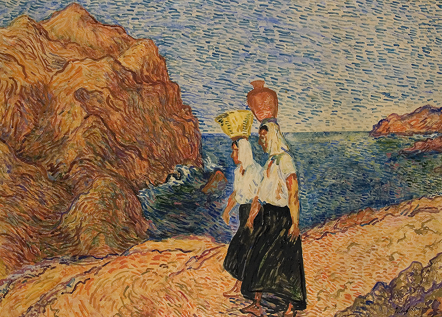 Ulrich Leman, Mallorquinische Landschaft mit zwei Frauen